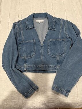 ZARA Cropped Denim Top